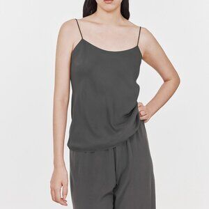 CHICJOC 100% Silk Minimalist Camisole grey size 40